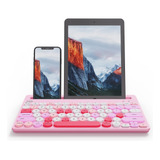 Teclado Inalámbrico Huo Ji Multidispositivo/rosa