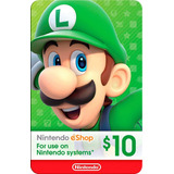 Tarjeta Nintendo Eshop 10 Usd Región Usa 