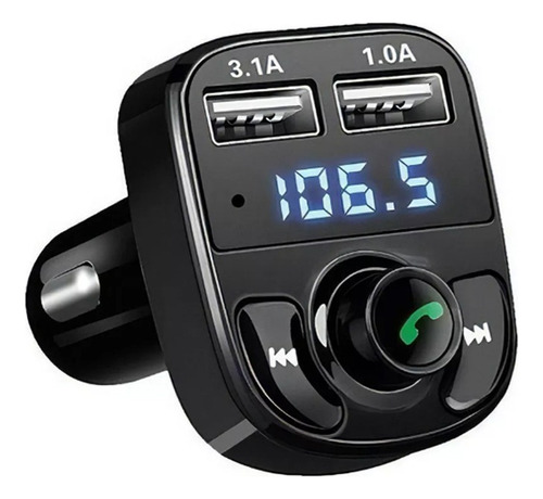 Carregador Usb P/ Carro Mp3 Transmissor Fm Sem Fio Bluetooth