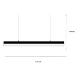 Lámpara Lineal  Led Colgante Slim Negra 36w Luz Neutra 4000k