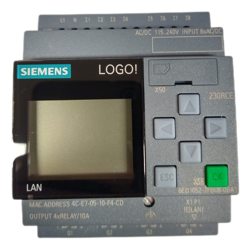 Plc Siemens Logo8 Di8(ai4)/do4 Salida Rele 230rce