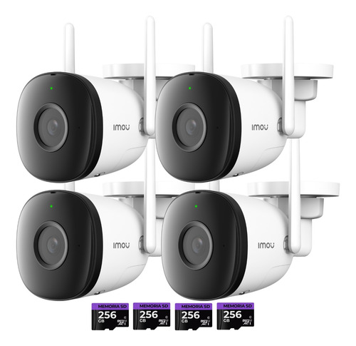 Kit X4 Cámara Seguridad Wifi Imou Bullet 2c Ipc-f22p + 256gb