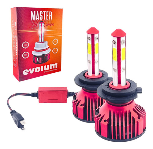 Kit Focos Led Evolum Master  H1 H3 H7 H11 9005 9006 5202