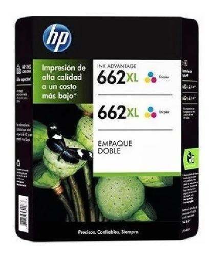 Dual Pack Cartucho De Tinta Original Hp 662xl Negro / Color