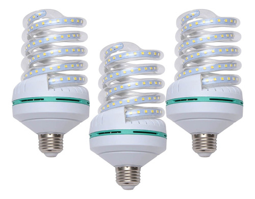 Kit 3 Piezas Foco Led Espiral Luz Fría 32w 6500k E27 /e