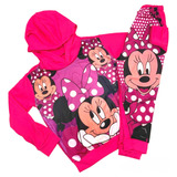 Conjunto Moletom Minnie Rosa Infantil Menina Quente C/capuz 