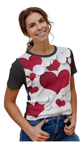 Camiseta Plus Size Coração Amor Love Heart 