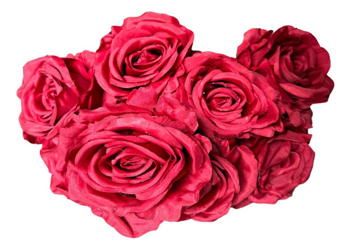 Buquê Rosa Artificial Grande Tecido Cores Variadas De 9 Flor