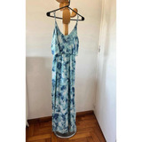 Vestido Batik Celeste Y Blanco