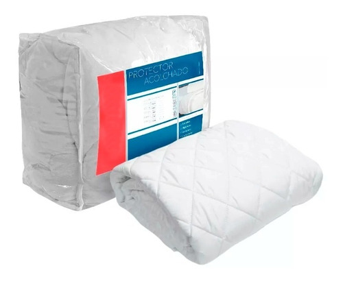 Protector De Colchón Acolchado Para Cama Doble Blanco