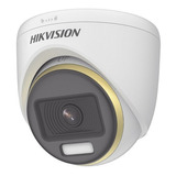 Cámara Cctv Turret Turbo Hd Hikvision Exteriores Colorvu Color Blanco