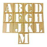 Kit Stencil De Letras E Numeros 15cm Em Mdf Cru 1101/1152