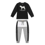 Conjunto Infantil Estampa De Cachorro Camiseta E Calça