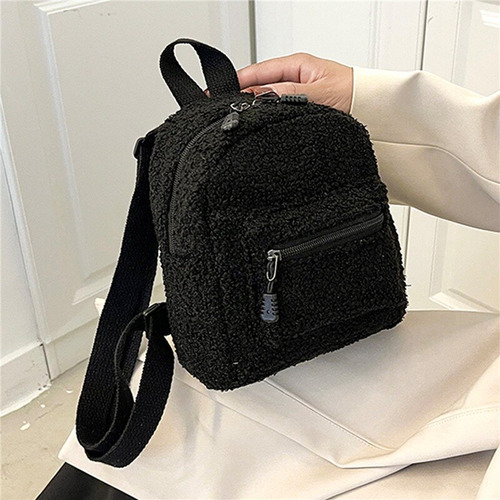 Mini Mochila De Felpa Para Mujer Y Niña Pequeña, Elegante