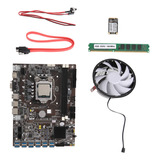 Placa Base Minera B75 Btc 12 Usb+cpu G1610+ventilador Rgb+dd