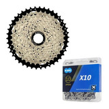 Kit Cassete 10v Absolute 11/46 Corrente Kmc X10 20v Shimano