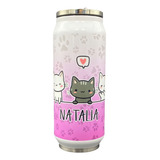 Termo Gatitos Kawaii Personalizado Acero Inoxidable