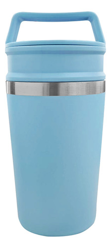 Vaso Térmico Para Café De Acero Inoxidable Color Celeste