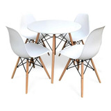 Combo Mesa Eames 100cm Redonda + 4 Sillas Eames