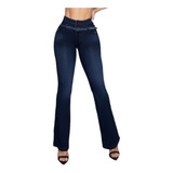 Pantalon Colombiano Ciclón Jeans Acampanado Push Up C52