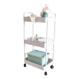 Carro Organizador Plastico 3 Estantes Blancos 41x28,5x78cm 