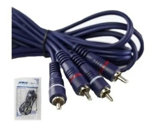 Cable Auxiliar Audio 2 Rca A 2 Rca  Macho 2 Mts Lujo