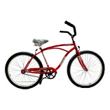 Bicicleta Playera Masculina Kelinbike V26phc Freno Contrapedal Cambio Tough Color Rojo Con Pie De Apoyo  