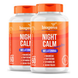 Kit Com 2x Night Calm Complex: Melatonina, Magnésio, L-triptofano, Vitamina B6, Vitamina B9 | 60 Cápsulas | Biogens