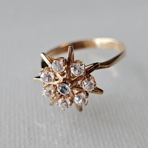 Anillo Oro 18k Circones Forma Estrella Talla 13 Pesa 2.5 Grs