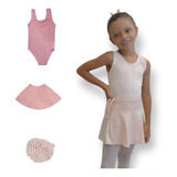 Kit Ballet Infantil Collant / Saia Ajustável / Redinha