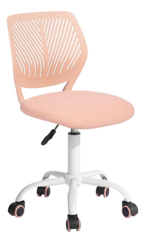 Silla Escritorio Ergonómica Para Niñas, Color Rosa Claro, Giratoria Y Altura Ajustable Homemake Furniture