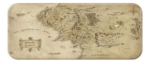 Mouse Pad Gamer Mapa Terra Média Grande 90x40 Sda Lotr