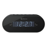 Radio Reloj Despertador Digital Fm Steren Color Negro