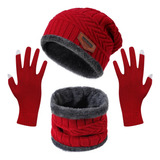 Gorros Con Tejido De Punto Y Bufandas Con Guantes Termicos