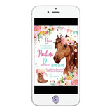 Invitación Cumpleaños Tarjeta Digital Caballo Pony 