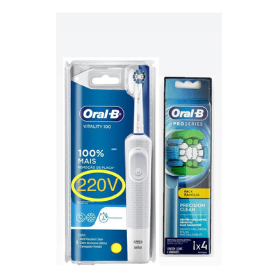 Escova Elétrica Oral B Vitality + 4 Refil Precision Clean