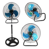 Ventilador 3 En 1 Con 3 Aspas Color Plateado 18  De Diámetro