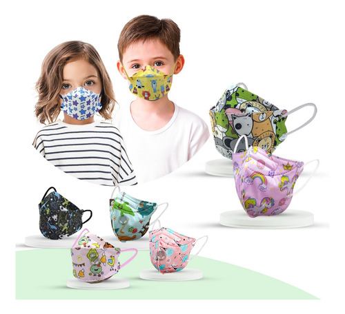 Kit 50 Máscaras Kf94 Infantil Proteção Meltblown Kn95 Ffp2