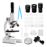 64x-2400x Microscopio Óptico Monocular Escuela Primaria
