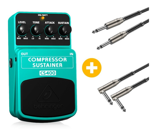 Pedal Behringer Cs400 Compresor Y Sustain + Cables De Regalo