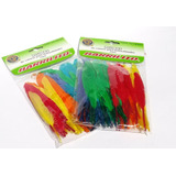 Plumas De Colores  Para Manualidades Barrilito Paq. 60 Pz