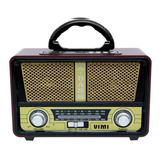 Bocina Bluetooth Vintage Retro Usb Micro Sd Fm Am Aux 3.5