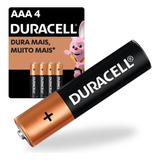 Pilhas Alcalina Aaa 4 Unidades Duracell