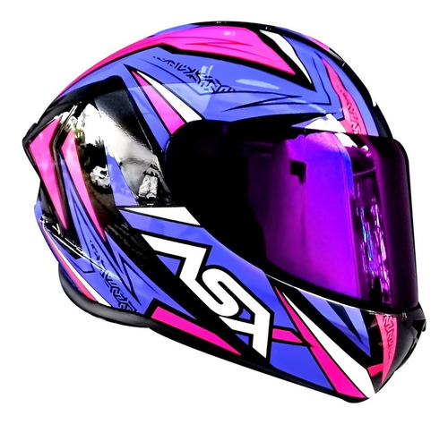 Capacete Feminino Integral Asx Axxis Vector Roxo Rosa Brilho