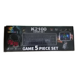 Set 5 Piezas Gamer Teclado, Mouse, Audifono,mouse Pad,soport