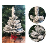 Árvore De Natal Pequena Pinheiro Nevado Luxo Com Pinhas 45cm