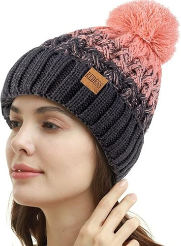 Redess - Gorro De Invierno Con Pompón Para Mujer