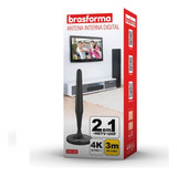 Antena Digital Interna 2 Em 1 Hdtv/uhf Cabo 3m Brasforma