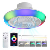 Lámpara De Techo Rgb Con Ventilador, Luz De Techo Regulable 