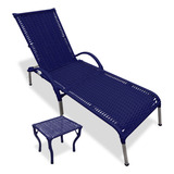 Kit 2 Cadeiras Com Regulagem Julia Com Mesa De Centro Cor Azul